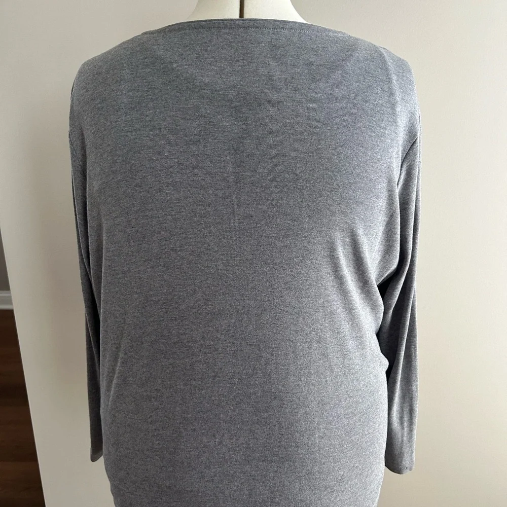 CJ Banks Gray Long Sleeve Women's Top - Picture 3 of 7